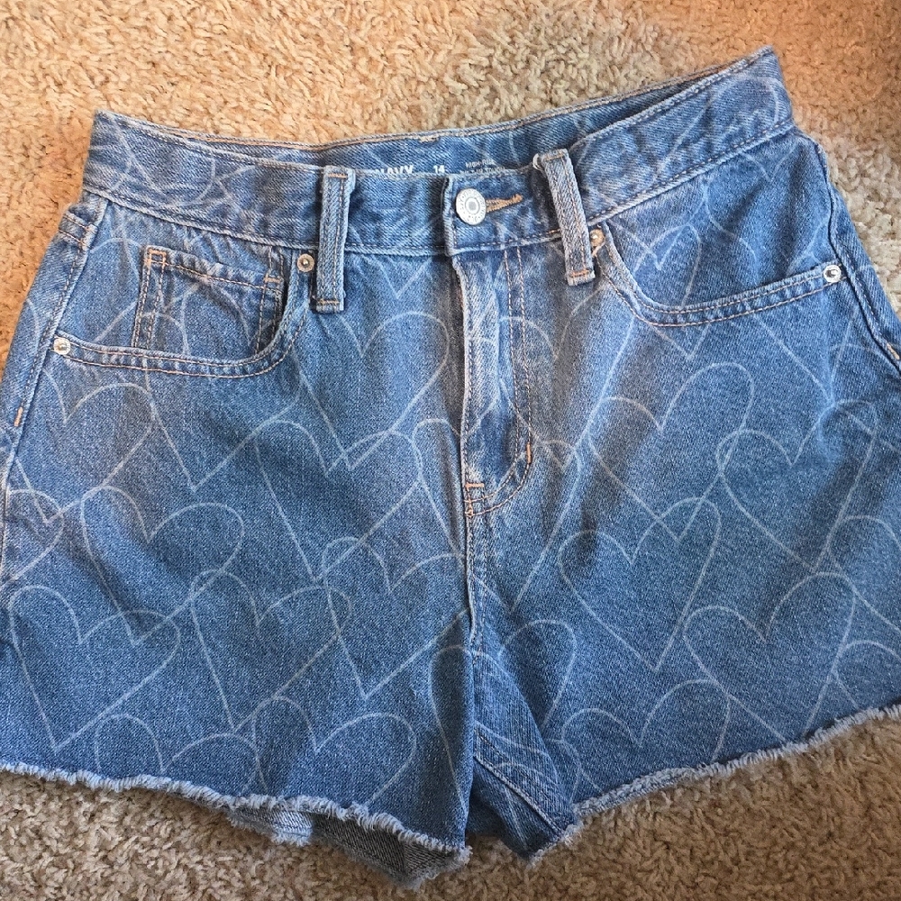 Old Navy Heart Print Shorts Girls Size 14